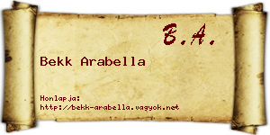 Bekk Arabella névjegykártya